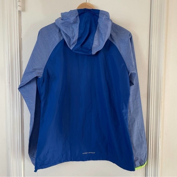 Under Armour Qualifier Active Jacket Neon Reflective Hooded Semi-fitted Medium - Picture 4 of 7
